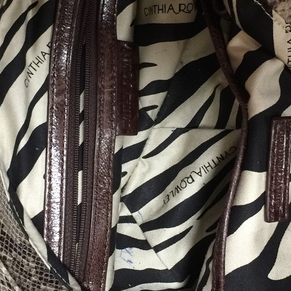 LARGE snake print Leather Crossbody / Satchel - Picture 7 of 8